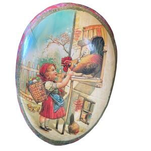 Vintage German Nestler Paper Mache Easter Egg Candy Holder Rooster | Little Girl